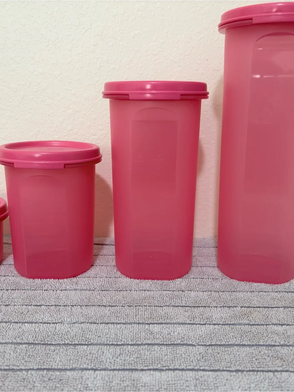 Tupperware set of 4 Pink Food Storage Container
